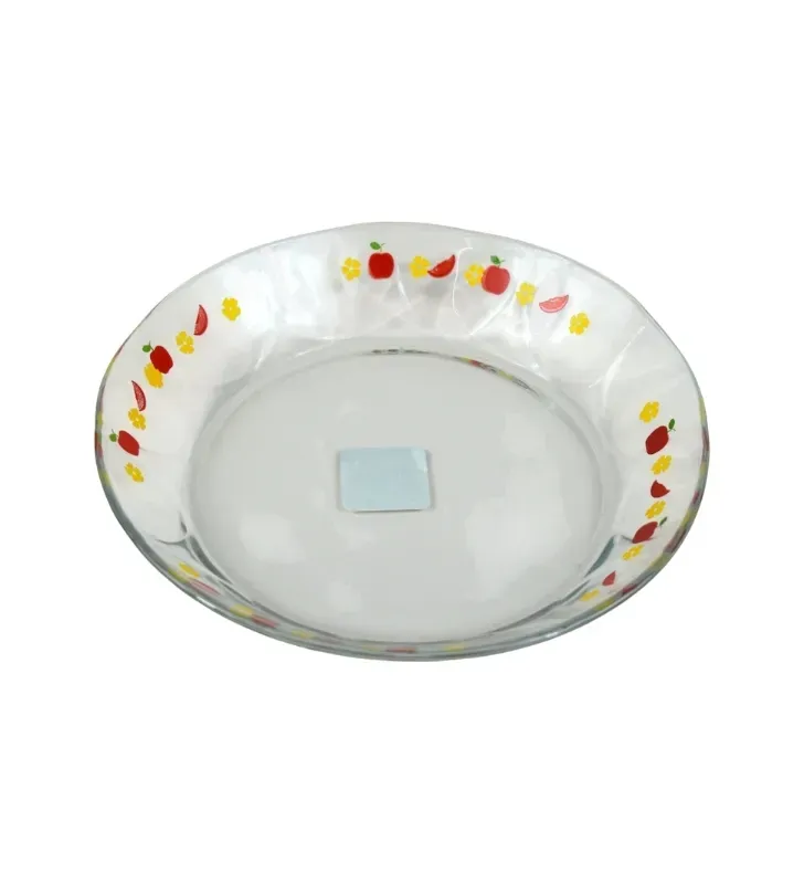 Plato de Vidrio Arcos Manzanas FW7 Crisa – Vajilla Transparente