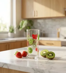 Vaso Decorado Fresa Kiwi 295 ml 9660 Crisa – Vaso de Vidrio