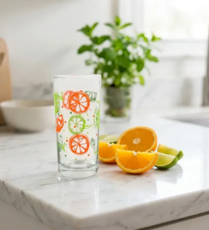 Vaso Cubero Cítricos 295 ml 9660 Crisa – Vaso de Vidrio Decorado