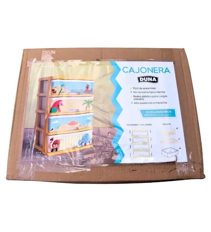 Cajonera de Plástico Infantil Piratas 4 Niveles Duna