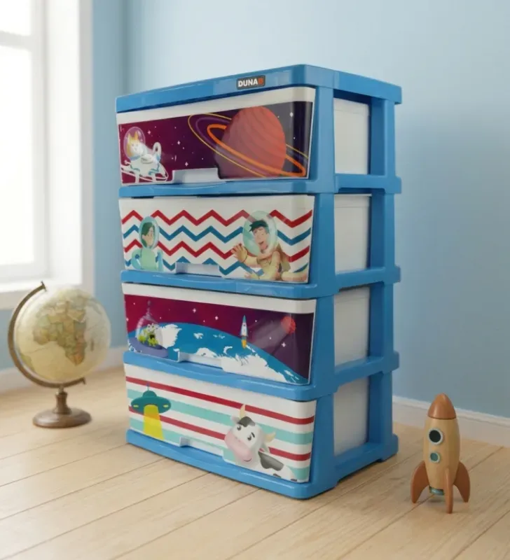 Cajonera de Plástico Infantil Espacio 4 Niveles Duna