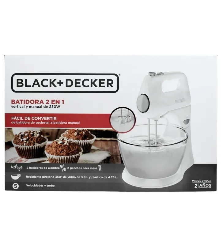 Batidora de Pedestal y Mano Black+Decker 2 en 1 MX9125-0WDLA