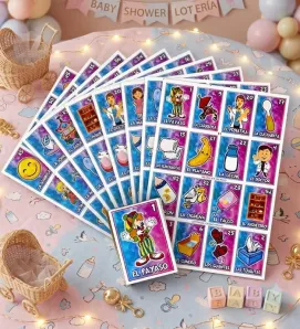 Lotería Baby Shower 10 Tablas y Baraja – Loterías Camacho