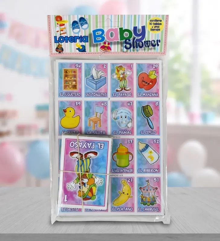 Lotería Baby Shower 10 Tablas y Baraja – Loterías Camacho
