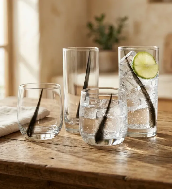Juego de Vasos de Vidrio 8 Piezas Black Swirl Crisa – A382