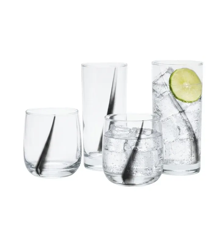 Juego de Vasos de Vidrio 8 Piezas Black Swirl Crisa – A382