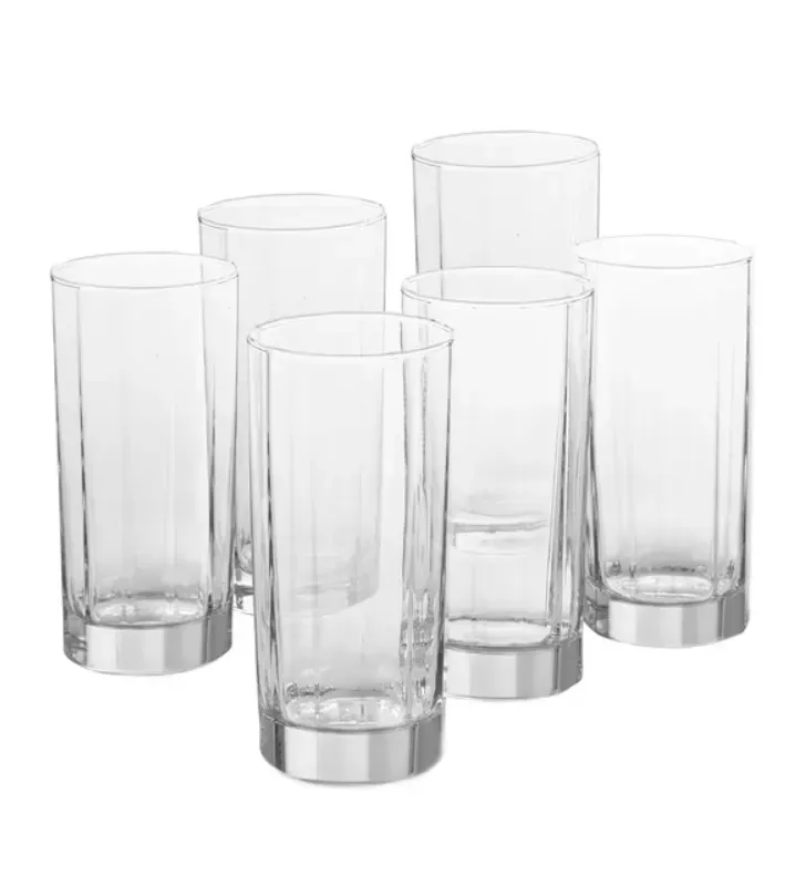 Juego de 6 Vasos de Vidrio Facetados Crisa 426ml – 6260