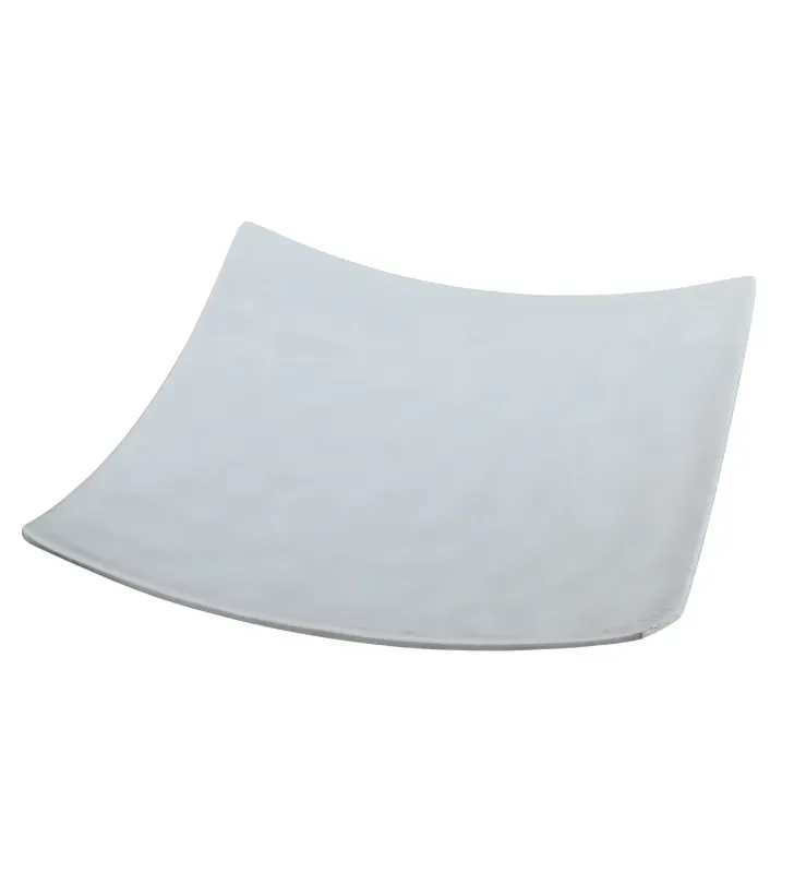 Plato Cuadrado Texturizado de Melamina Blanco 24cm Travessa
