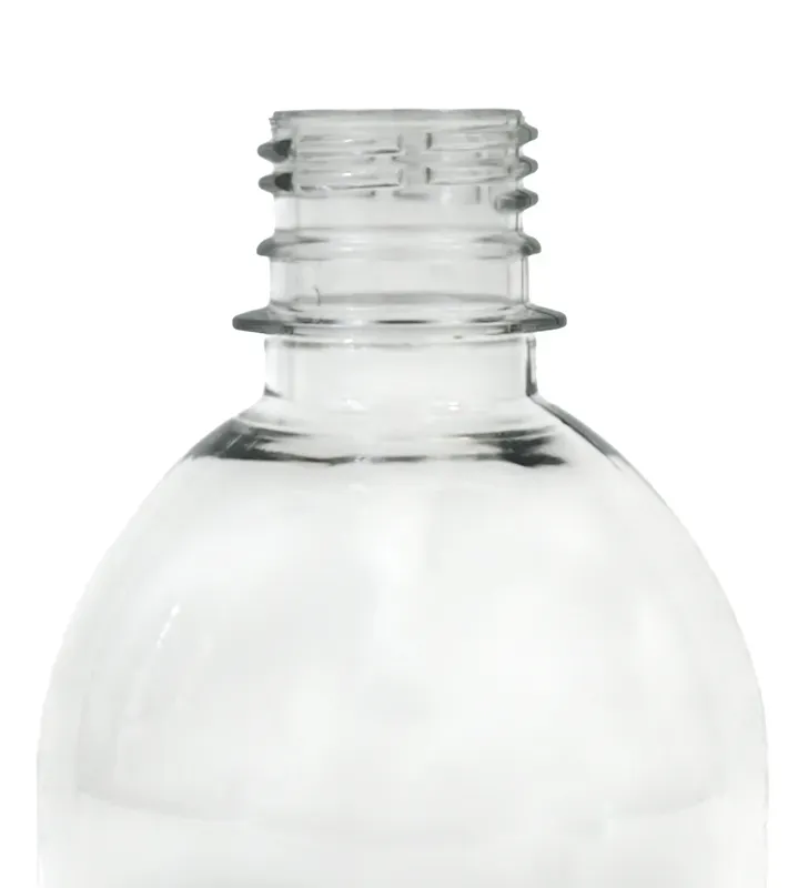 Botella PET campana 500 ml R‑28 con cintillo de seguridad