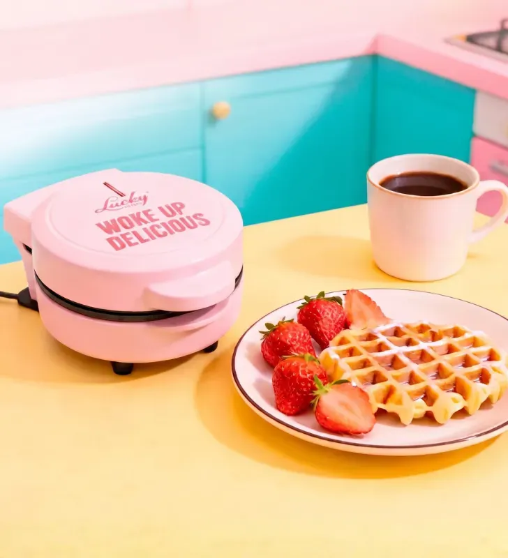 Mini Wafflera Belga Wafflette Rosa 13cm Lucky – M96810020