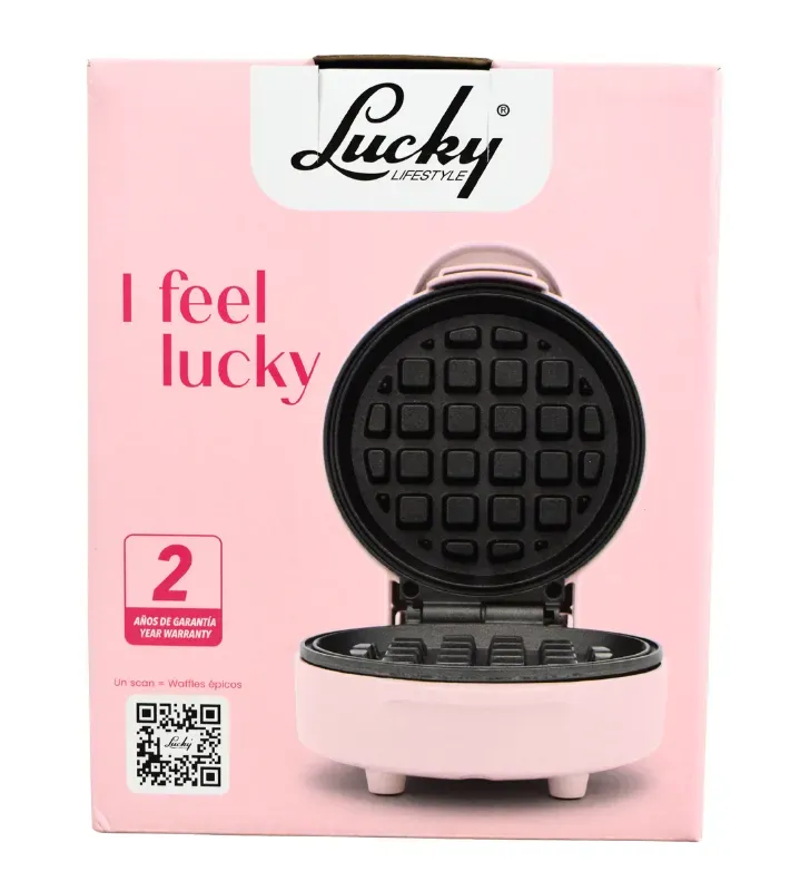 Mini Wafflera Belga Wafflette Rosa 13cm Lucky – M96810020