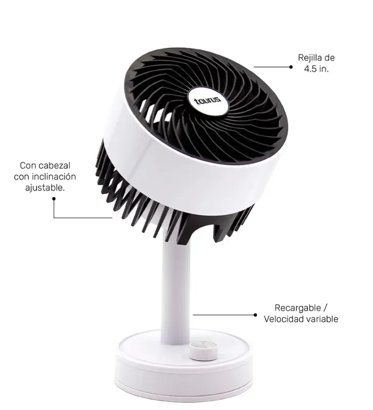 Ventilador Personal Recargable Pocket 4.5" Taurus – M94400010