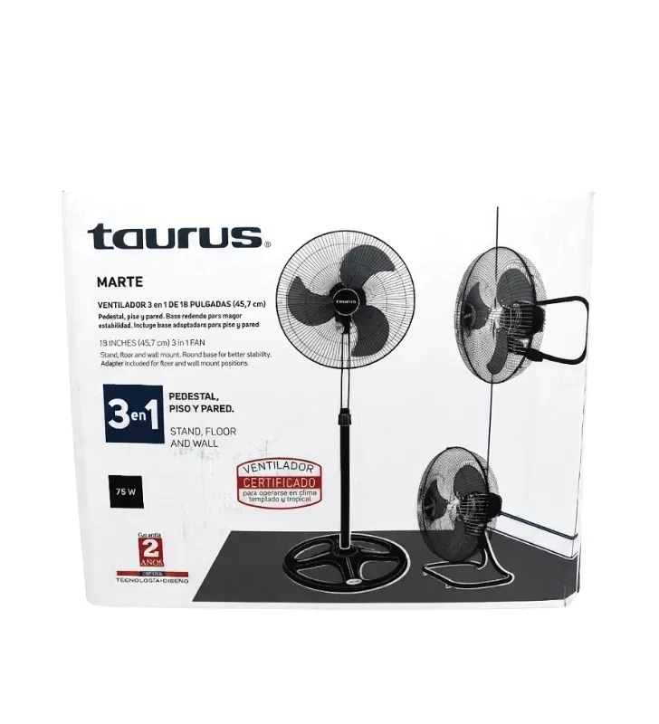Ventilador 3 en 1 Pedestal Piso Pared Marte 18" Taurus