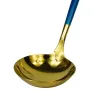 Cuchara AH9-003 dorada con mango azul – acero inoxidable