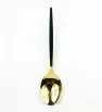 Cuchara dorada con mango negro AH9‑008 | Acero inoxidable 27.5 cm