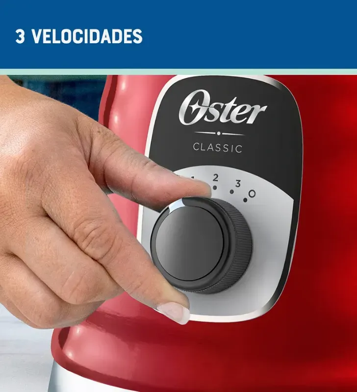 Licuadora Clásica Oster 3 Velocidades 1000W Roja – 2113682