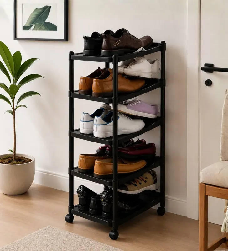 Zapatera con Ruedas 10 Pares Zip 10 Italhome Negra