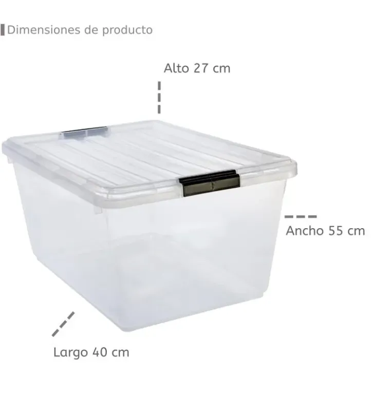 Caja Organizadora de 42 Litros con Broches Italhome