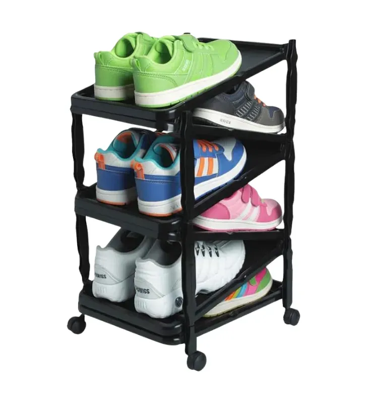 Zapatera Extensible con Ruedas Zip 6 Italhome Negra – Art. 146
