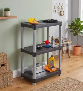 Rack Organizador de 3 Niveles Italhome Negro Gris – Mod. 8278