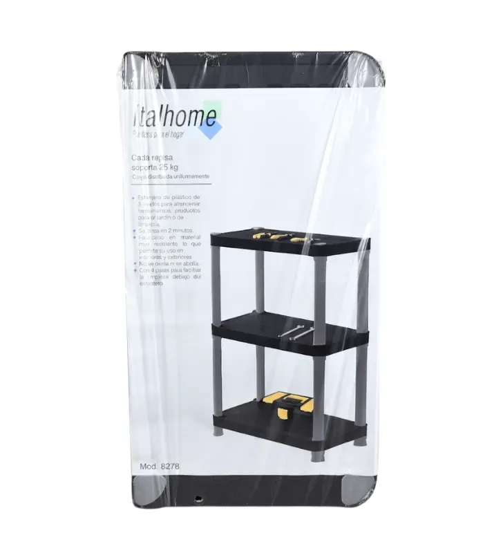 Rack Organizador de 3 Niveles Italhome Negro Gris – Mod. 8278