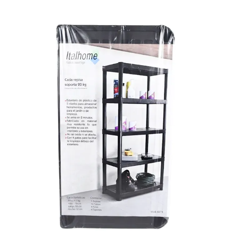 Rack de Almacenaje de 5 Niveles Italhome Negro – Mod. 8273