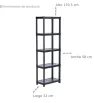 Rack de Almacenaje de 5 Niveles Italhome Negro – Mod. 8273
