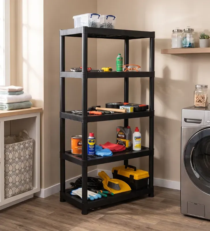 Rack Grande de 5 Niveles Calado Italhome Negro – Mod. 8258