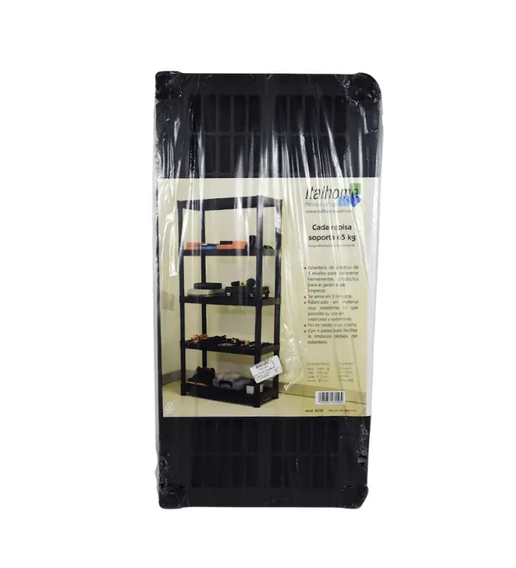 Rack Grande de 5 Niveles Calado Italhome Negro – Mod. 8258