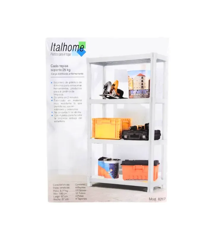 Rack Mediano de 4 Niveles Italhome Blanco – Mod. 8267