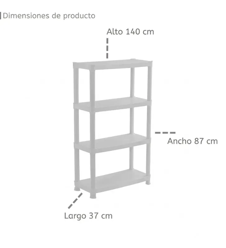 Rack Mediano de 4 Niveles Italhome Blanco – Mod. 8267