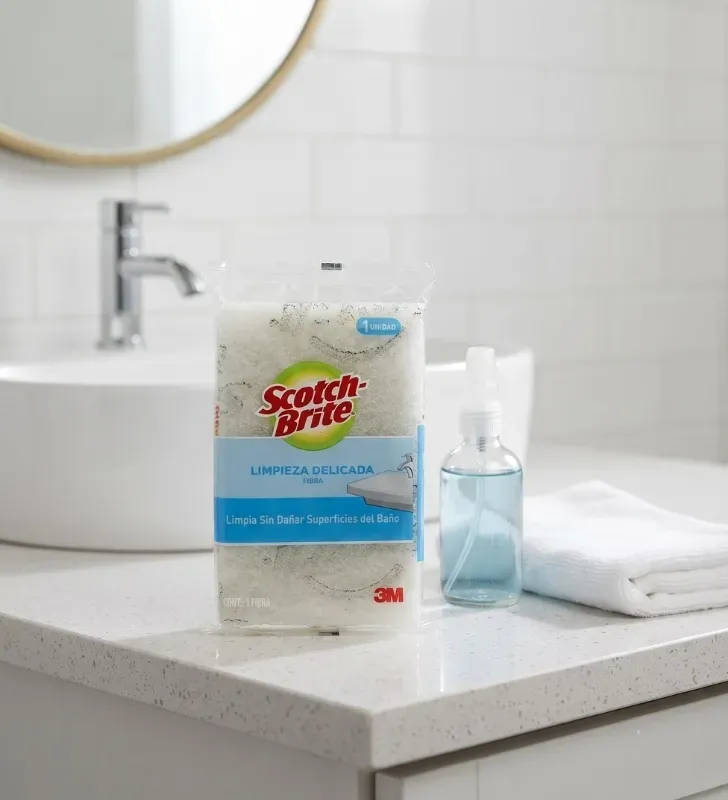 Fibra de Limpieza Delicada para Baño Scotch-Brite Blanca – 7696-7