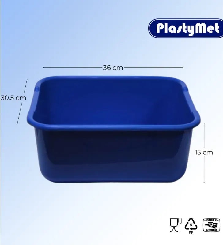 Palangana Rectangular de 12L Plastymet de Primera – Varios Colores