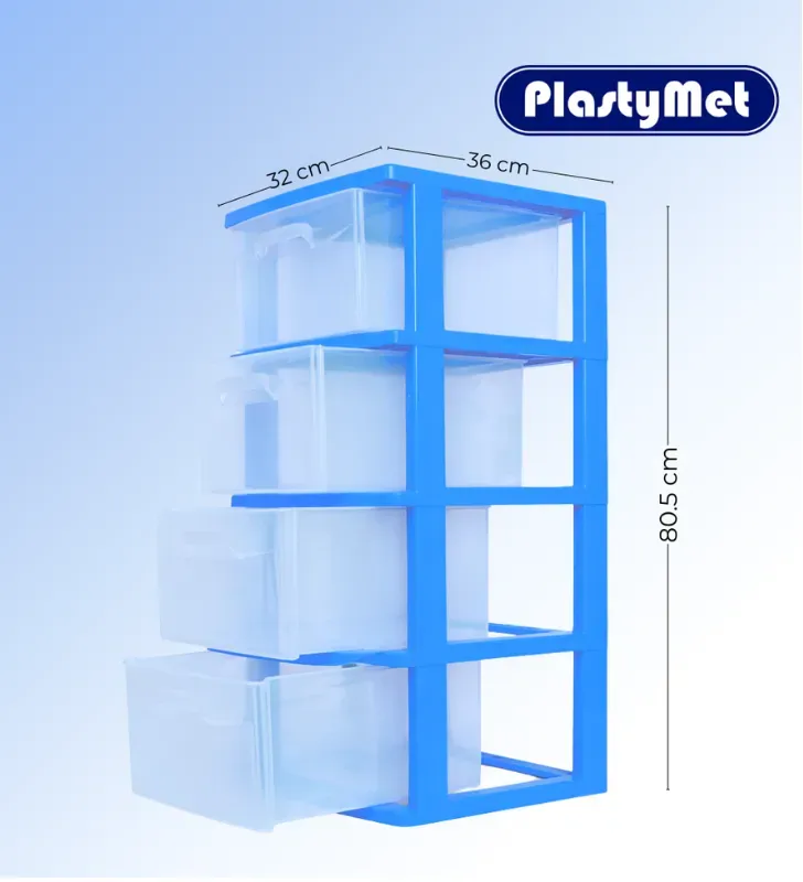 Cajonera de 4 Niveles Grande Plastymet Clarificada
