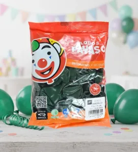 Globos Payaso Verde Esmeralda No. 7 con 100 pz – Línea Decorativa