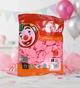 Globos Payaso Rosa Bebé No. 9 con 100 pz – Línea Decorativa