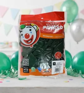 Globos Payaso Verde Esmeralda No. 9 con 100 pz – Línea Decorativa