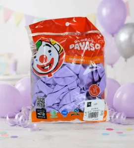 Globos Payaso Lila No. 9 con 100 pz – Línea Decorativa