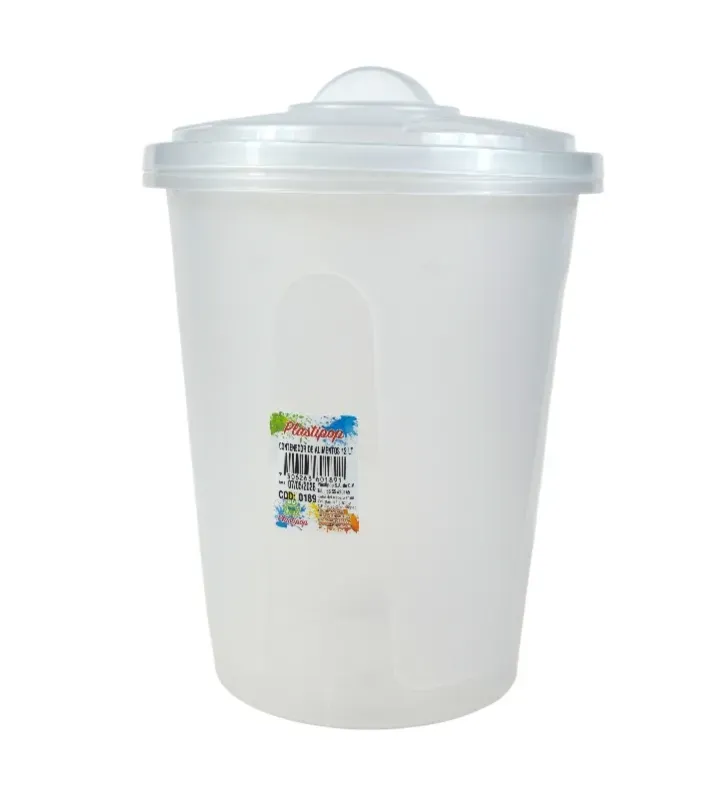 Contenedor de Alimentos Plastipop 12 Litros – Bote Translúcido con Tapa
