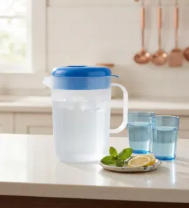 Jarra Plástica Graduada 1 Litro con Tapa Azul | Europlast