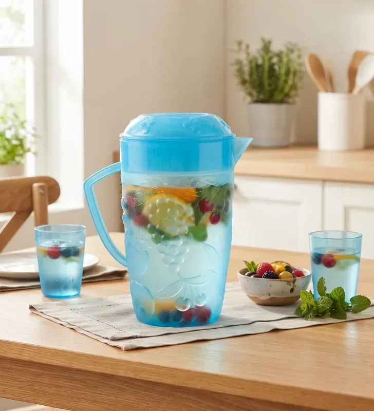 Jarra de Plástico con Tapa de Frutas 2.5L Europlast | Color Azul