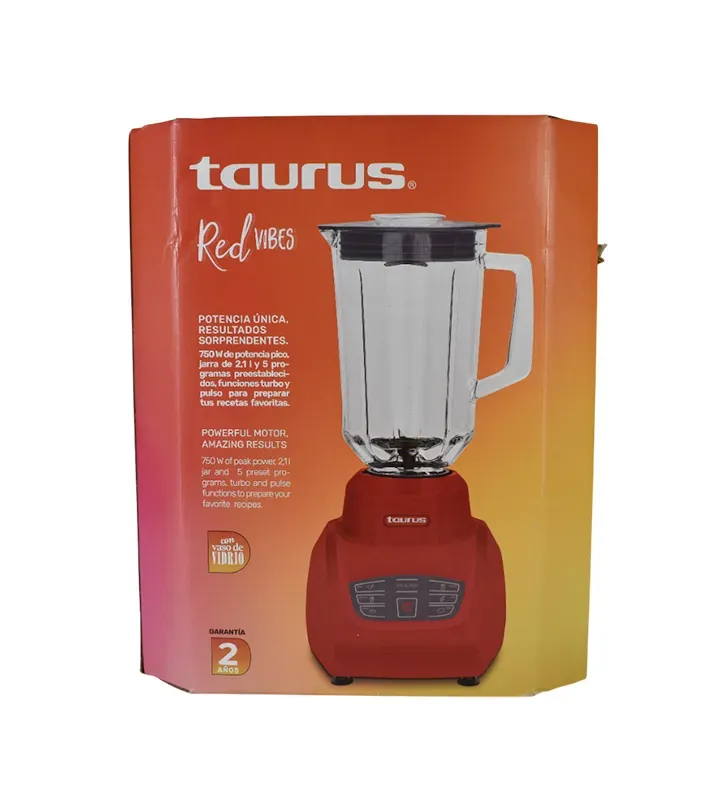 Licuadora Taurus Sevilla Red Vibes 2.1 L | 5 Programas + Turbo, 750 W