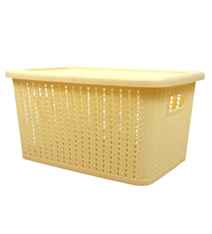 Canasta Organizadora Europlast Jacky Mediana – Cesto con Tapa Beige