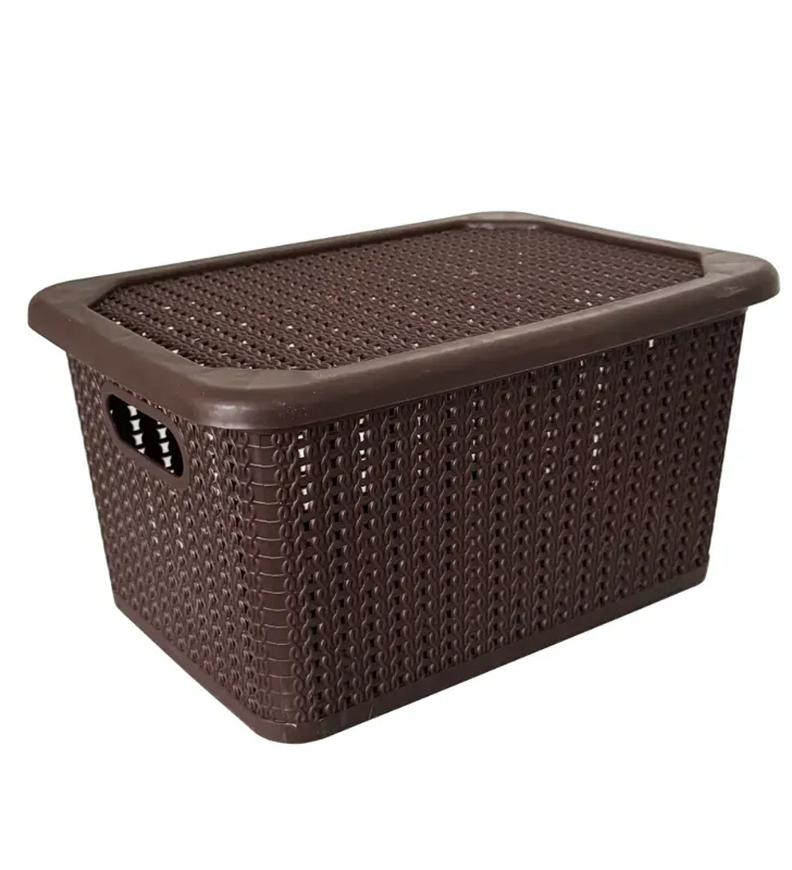 Canasta Organizadora Europlast Jacky Mediana – Cesto con Tapa Beige
