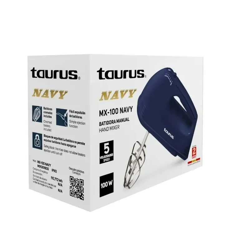 Batidora Manual Taurus Navy MX‑100 | 5 Velocidades + Seguridad