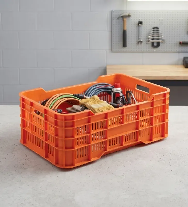 Caja Industrial Europlast Gigante de 25 – Tara Calada Naranja 70 Kg