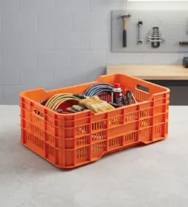 Caja Industrial Europlast Gigante de 25 – Tara Calada Naranja 70 Kg