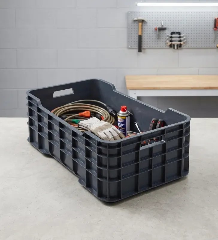 Caja Industrial Europlast Gigante de 25 – Tara Cerrada Negra 70kg