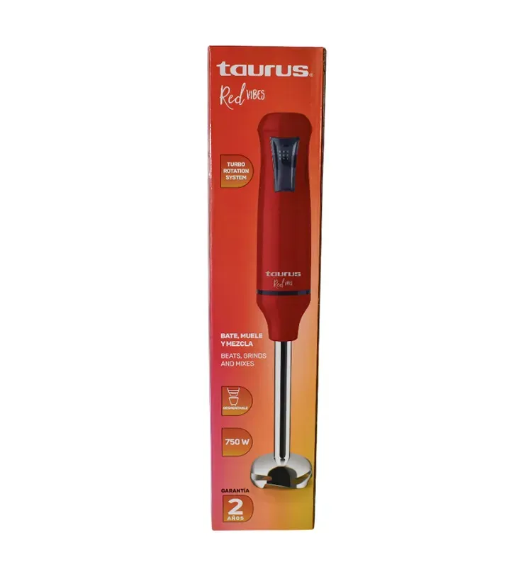 Batidora de inmersión Taurus Red Vibes 750 W | Turbo Rotation