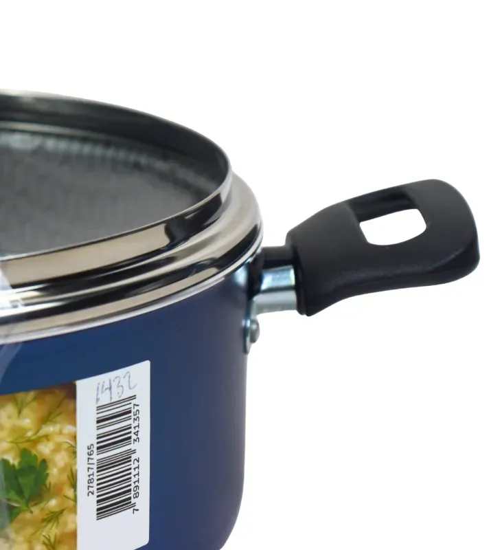 Olla de Aluminio Tramontina Azul 20 cm – Con Tapa y Antiadherente 2.8 L